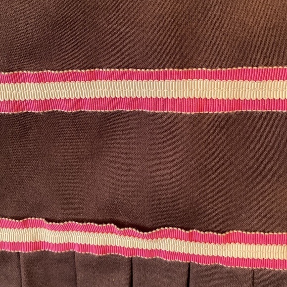 Phoebe Brown Ruffle Hem Pencil Skirt With Pink Stripes - Picture 9 of 9